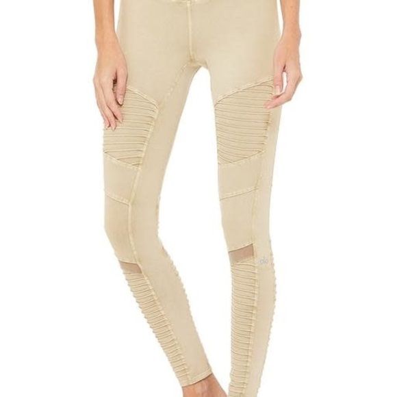 ALO Yoga Pants - NWT alo hi-waist moto legging size M in sandstone
